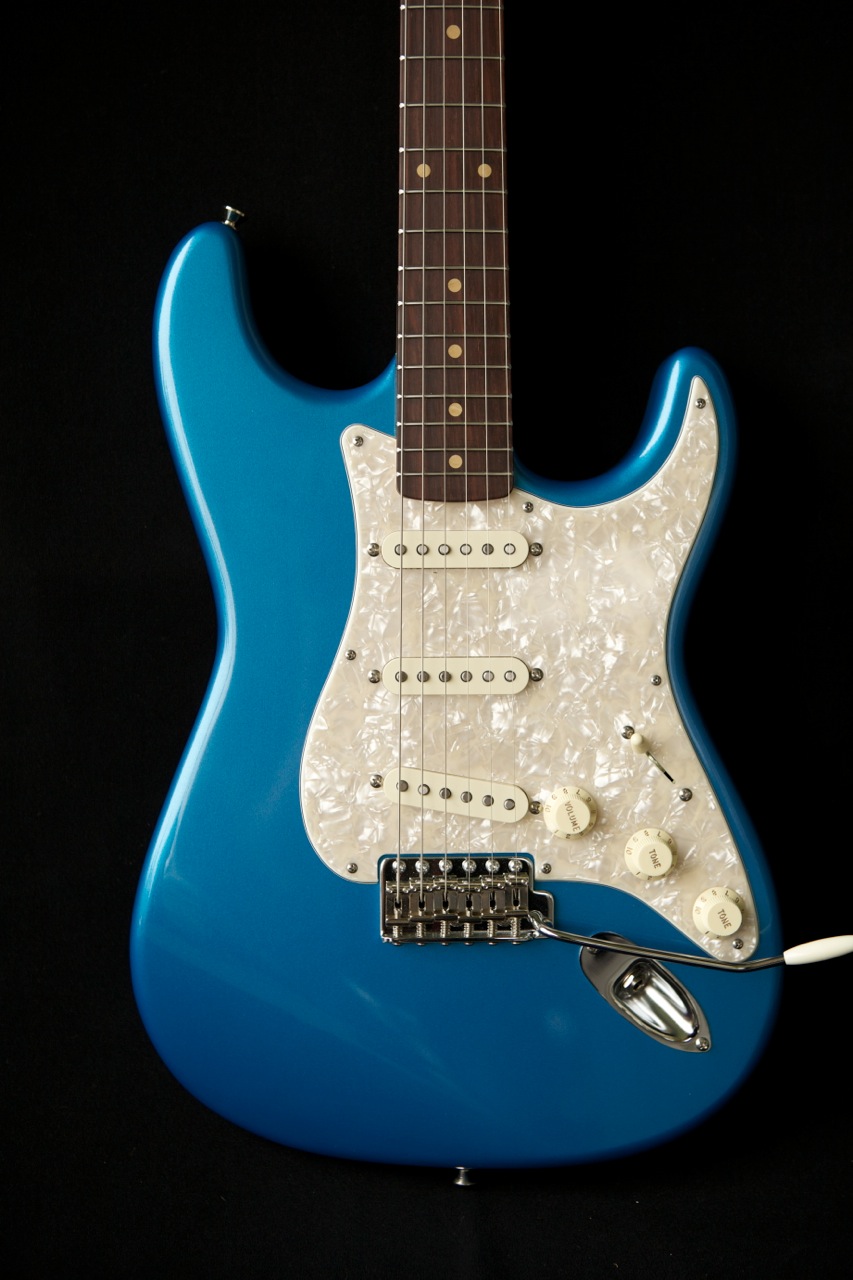 custom guitar stratocaster finish matching headstock blue photo