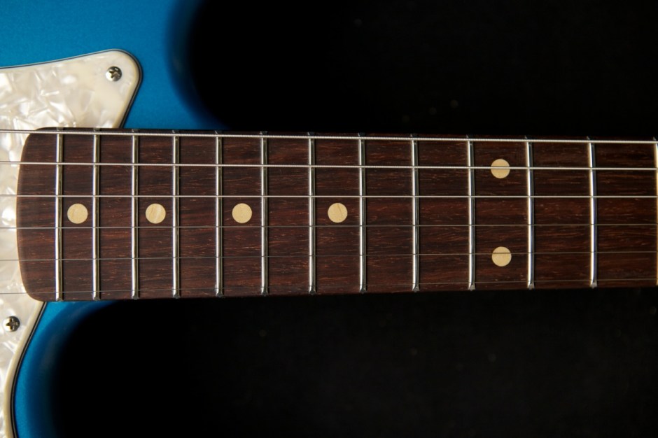 custom guitar stratocaster finish matching headstock blue photo