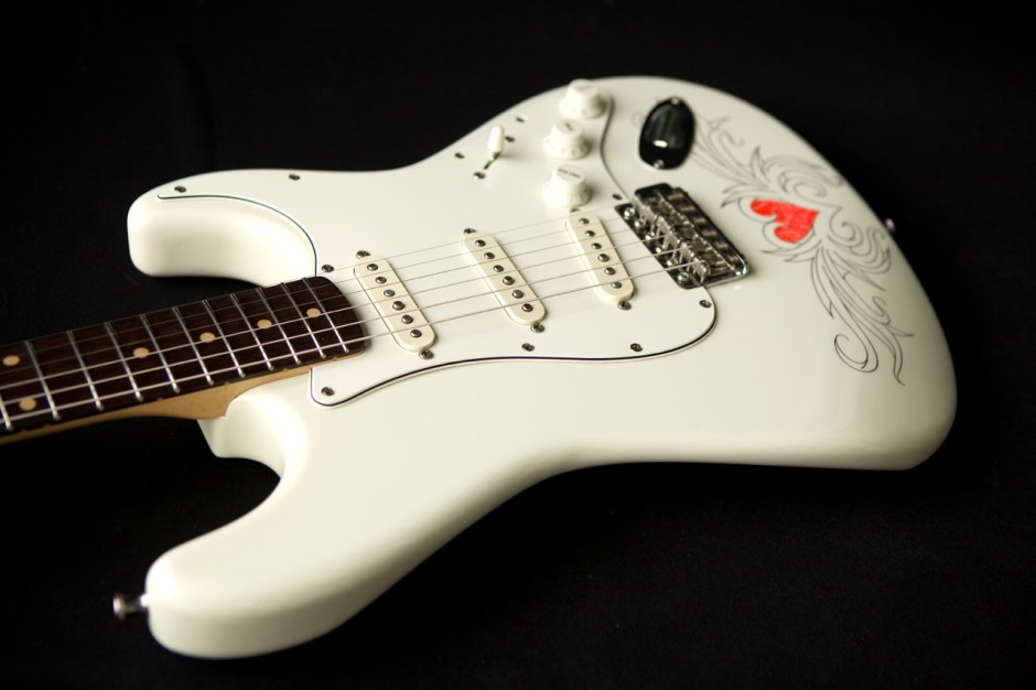 custom guitar finish stratocaster tattoo photo
